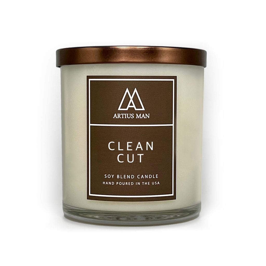 Soy Blend Wood Wick Candle - Clean Cut - Artius Man